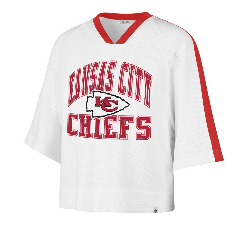 Kansas City Chiefs '47 Women's Big Overarch Drop Needle Raglan V-Neck T-Shirt