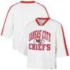 Kansas City Chiefs '47 Women's Big Overarch Drop Needle Raglan V-Neck T-Shirt - White - Front View