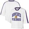 Minnesota Vikings '47 Women's Big Overarch Drop Needle Raglan V-Neck T-Shirt - White - Front View