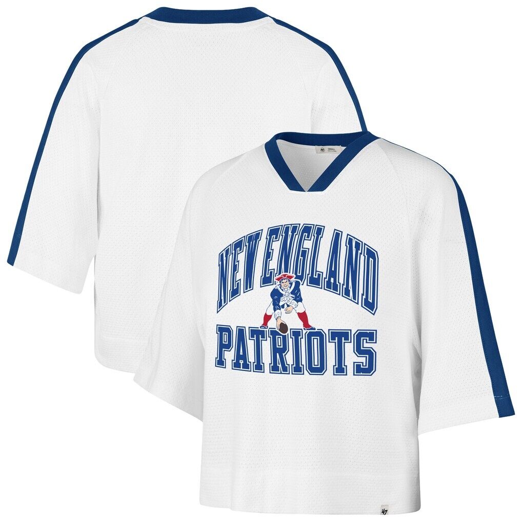 New England Patriots '47 Women's Big Overarch Drop Needle Raglan V-Neck T-Shirt