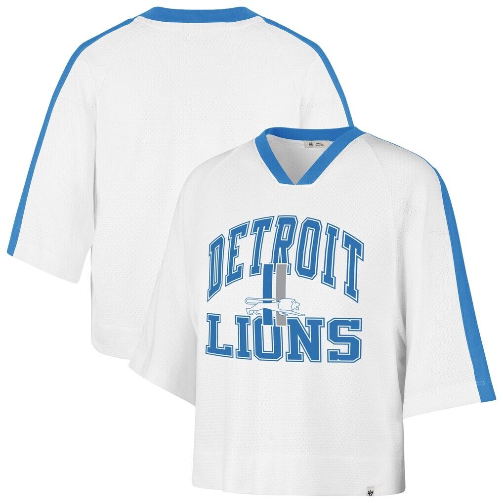 Detroit Lions '47 Women's Big Overarch Drop Needle Raglan V-Neck T-Shirt