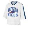 Buffalo Bills '47 Women's Big Overarch Drop Needle Raglan V-Neck T-Shirt - White - Back View