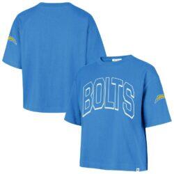 Los Angeles Chargers '47 Women's Call Out Reed City T-Shirt - - Front View
