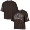 Cleveland Browns '47 Women's Call Out Reed City T-Shirt - Brown - Front View
