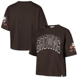 Cleveland Browns '47 Women's Call Out Reed City T-Shirt - Brown - Front View