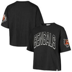 Cincinnati Bengals '47 Women's Call Out Reed City T-Shirt - Black - Front View