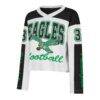 Philadelphia Eagles '47 Women's Exclamation Metro V-Neck Long Sleeve Jersey T-Shirt - White - Back View