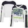 Seattle Seahawks '47 Women's Exclamation Metro Long-Sleeve Jersey T-Shirt - White - Front View