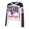 Houston Texans '47 Women's Exclamation Metro V-Neck Long Sleeve Jersey T-Shirt - White - Side View