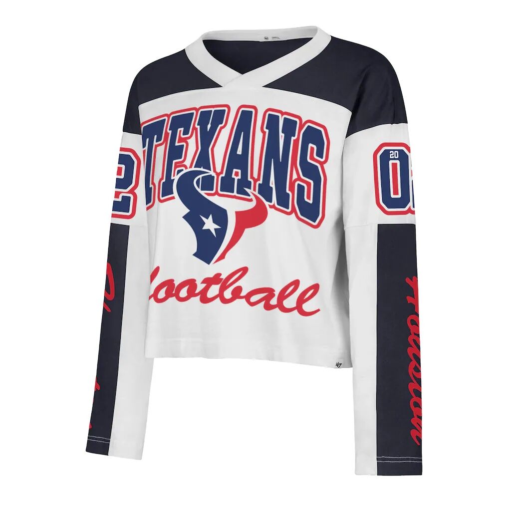 Houston Texans '47 Women's Exclamation Metro V-Neck Long Sleeve Jersey T-Shirt
