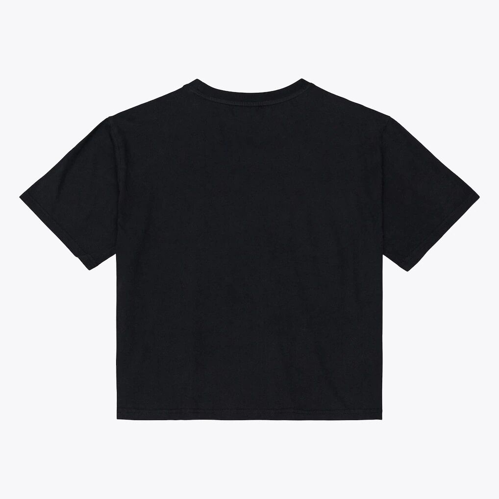 New York Jets Mitchell & Ness Women's Core Essentials Micro Logo Boxy Crop T-Shirt