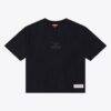 Philadelphia Eagles Mitchell & Ness Women's Core Essentials Micro Logo Boxy Crop T-Shirt - Black - Front View