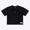 Baltimore Ravens Mitchell & Ness Women's Core Essentials Micro Logo Boxy Crop T-Shirt - Black - Front View