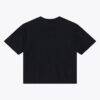 Carolina Panthers Mitchell & Ness Women's Core Essentials Micro Logo Boxy Crop T-Shirt - Black - Side View