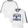 Dallas Cowboys '47 Women's Big Overarch Drop Needle Raglan V-Neck T-Shirt - White - Front View