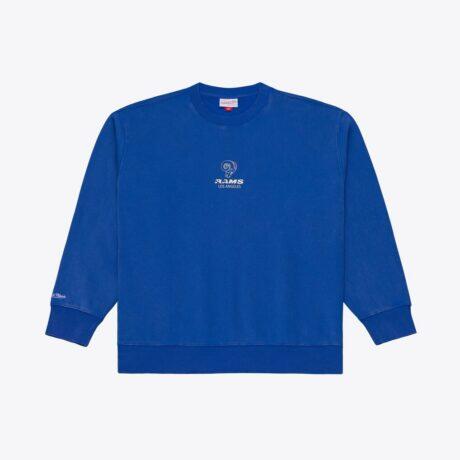 Los Angeles Rams Mitchell & Ness Micro Logo Fleece Sweatshirt - - Front View