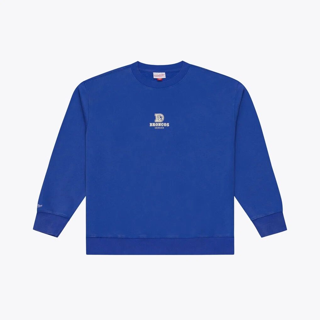 Denver Broncos Mitchell & Ness Micro Logo Fleece Sweatshirt - Royal