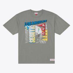 Los Angeles Chargers Mitchell & Ness Core Essentials Street Graphic Short Sleeve T-Shirt - Gray - Front View