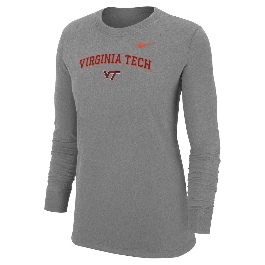 Virginia Tech Hokies Nike Women's Core Long Sleeve T-Shirt - Heather Gray