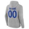 Los Angeles Rams Team Authentic Personalized Name & Number Hoodie - Gray - Detail View