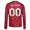 Liverpool adidas Youth 2026/27 Home Replica Long Sleeve Custom Jersey - Red - Detail View