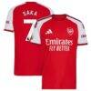Bukayo Saka Arsenal adidas 2026/27 Home Authentic Jersey - Red - Front View