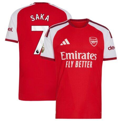 Bukayo Saka Arsenal adidas 2026/27 Home Authentic Jersey - Red - Front View