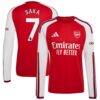 Bukayo Saka Arsenal adidas 2026/27 Home Replica Long Sleeve Jersey - Red - Front View
