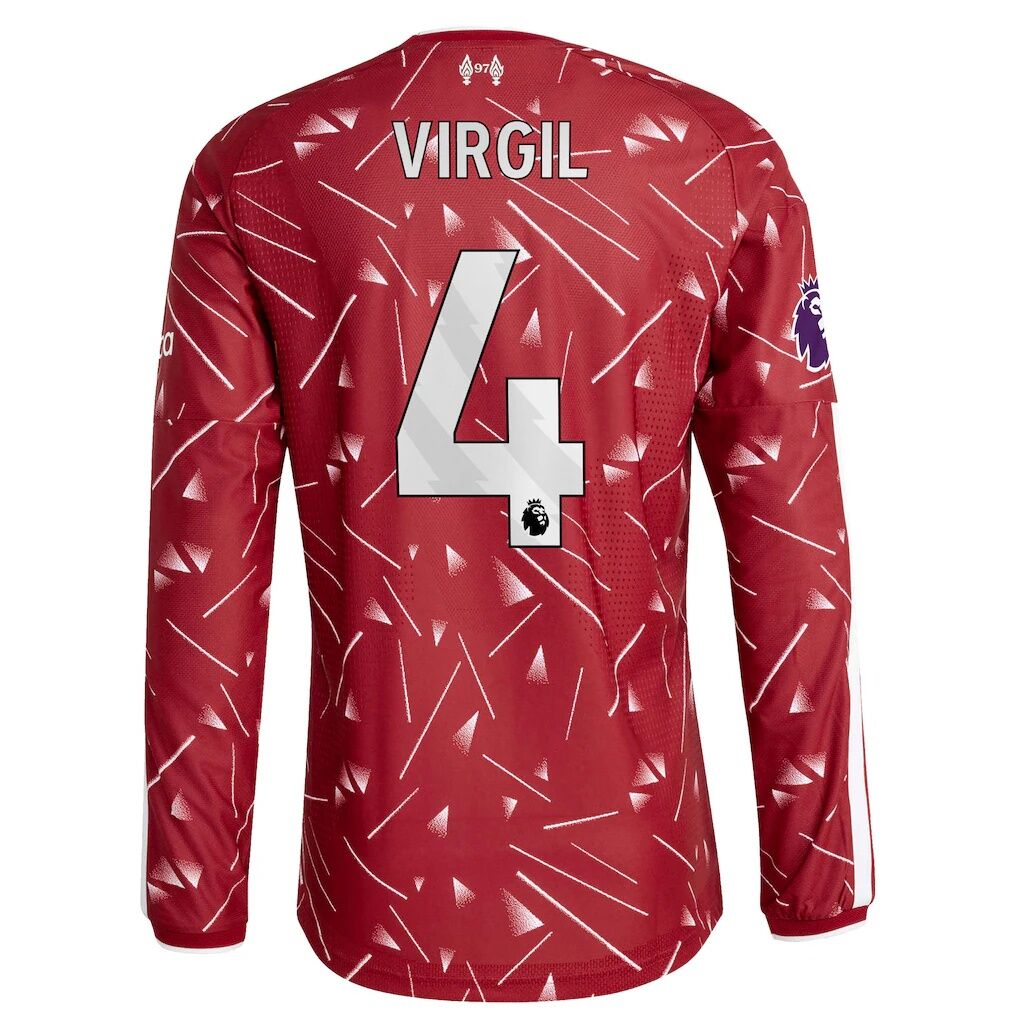 Virgil van Dijk Liverpool adidas 2026/27 Home On-Field Authentic Long Sleeve Jersey