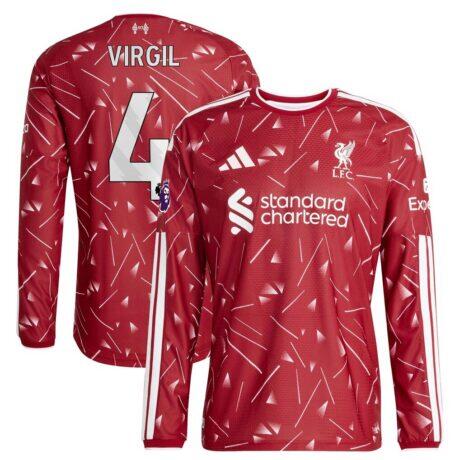 Virgil van Dijk Liverpool adidas 2026/27 Home On-Field Authentic Long Sleeve Jersey - Red - Front View