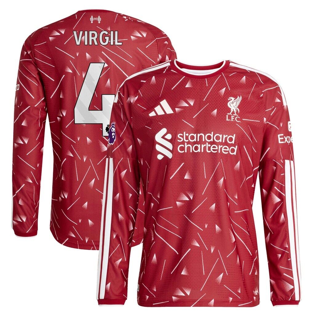Virgil van Dijk Liverpool adidas 2026/27 Home On-Field Authentic Long Sleeve Jersey