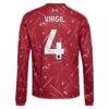 Virgil van Dijk Liverpool adidas Youth 2026/27 Home Replica Long Sleeve Jersey - Red - Detail View