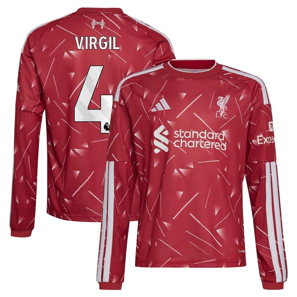 Virgil van Dijk Liverpool adidas Youth 2026/27 Home Replica Long Sleeve Jersey