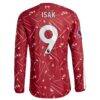 Alexander Isak Liverpool adidas 2026/27 Home On-Field Authentic Long Sleeve Jersey - Red - Detail View
