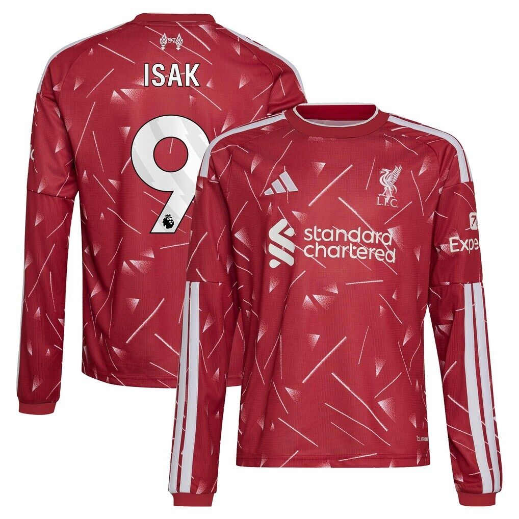 Alexander Isak Liverpool adidas Youth 2026/27 Home Replica Long Sleeve Jersey