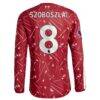 Dominik Szoboszlai Liverpool adidas 2026/27 Home On-Field Authentic Long Sleeve Jersey - Red - Detail View