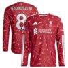 Dominik Szoboszlai Liverpool adidas 2026/27 Home On-Field Authentic Long Sleeve Jersey - Red - Front View