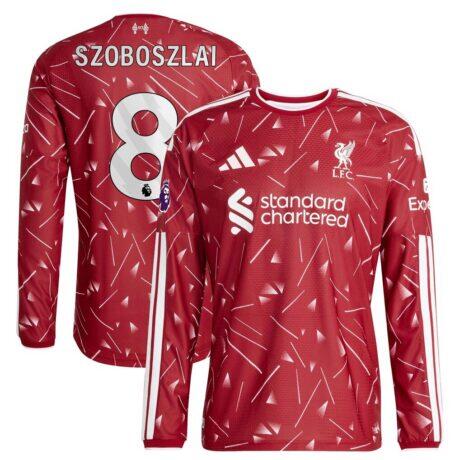 Dominik Szoboszlai Liverpool adidas 2026/27 Home On-Field Authentic Long Sleeve Jersey - Red - Front View