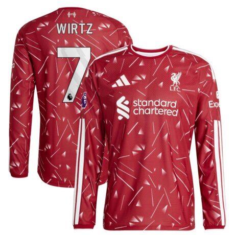 Florian Wirtz Liverpool adidas 2026/27 Home On-Field Authentic Long Sleeve Jersey - Red - Front View