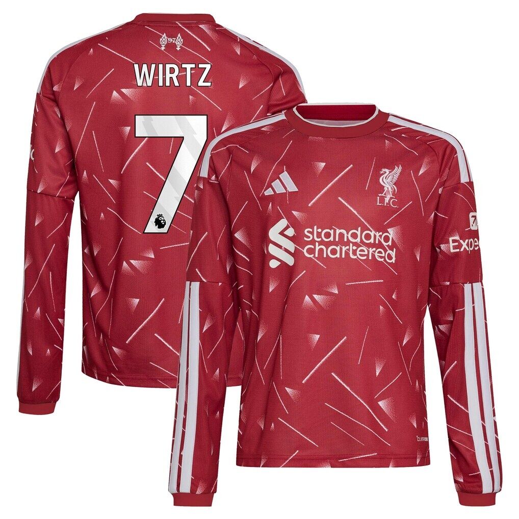 Florian Wirtz Liverpool adidas Youth 2026/27 Home Replica Long Sleeve Jersey