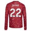 Hugo Ekitike Liverpool adidas Youth 2026/27 Home Replica Long Sleeve Jersey - Red - Detail View