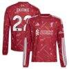 Hugo Ekitike Liverpool adidas Youth 2026/27 Home Replica Long Sleeve Jersey - Red - Front View