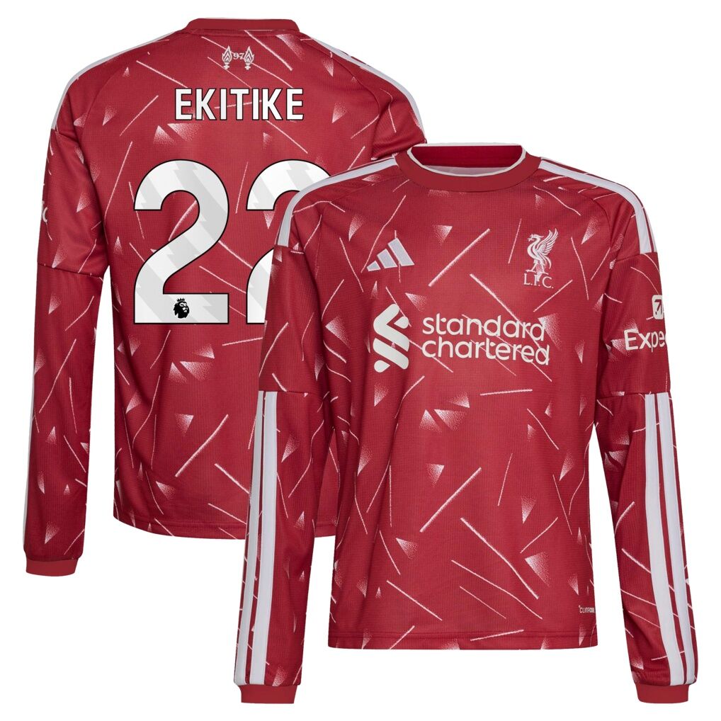 Hugo Ekitike Liverpool adidas Youth 2026/27 Home Replica Long Sleeve Jersey