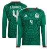 Edson Álvarez Mexico National Team adidas 2026 Home Replica Long Sleeve Jersey - Green - Front View