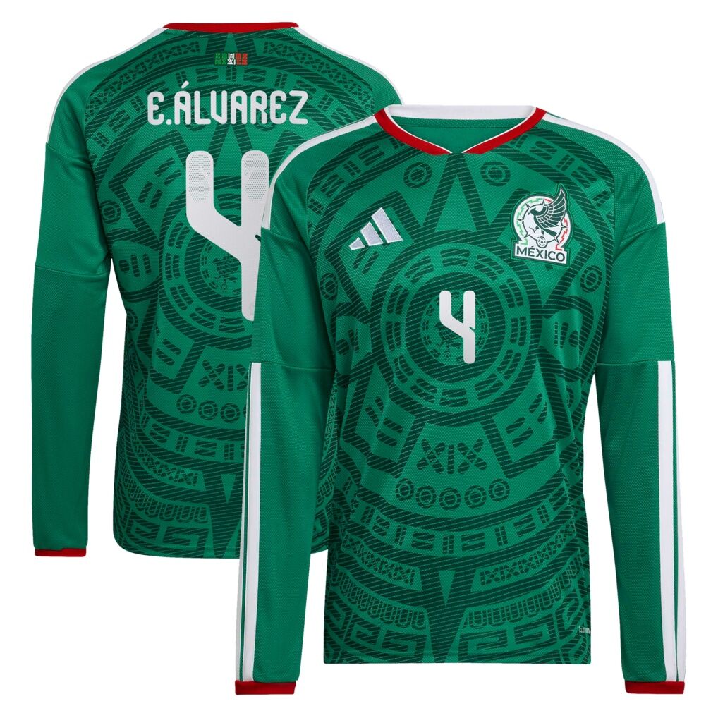 Edson Álvarez Mexico National Team adidas 2026  Home Replica Long Sleeve Jersey