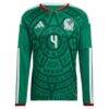 Edson Álvarez Mexico National Team adidas 2026 Home Replica Long Sleeve Jersey - Green - Side View