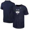UConn Huskies Nike Youth Logo T-Shirt - Navy - Front View