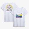 Women's 2026 NCAA Softball Women's College World Series First Base Finesse V-Neck T-Shirt - White - Front View