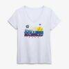 Women's 2026 NCAA Softball Women's College World Series First Base Finesse V-Neck T-Shirt - White - Side View