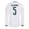 Jude Bellingham Real Madrid adidas 2026/27 Home On-Field Authentic Long Sleeve Jersey - White - Detail View